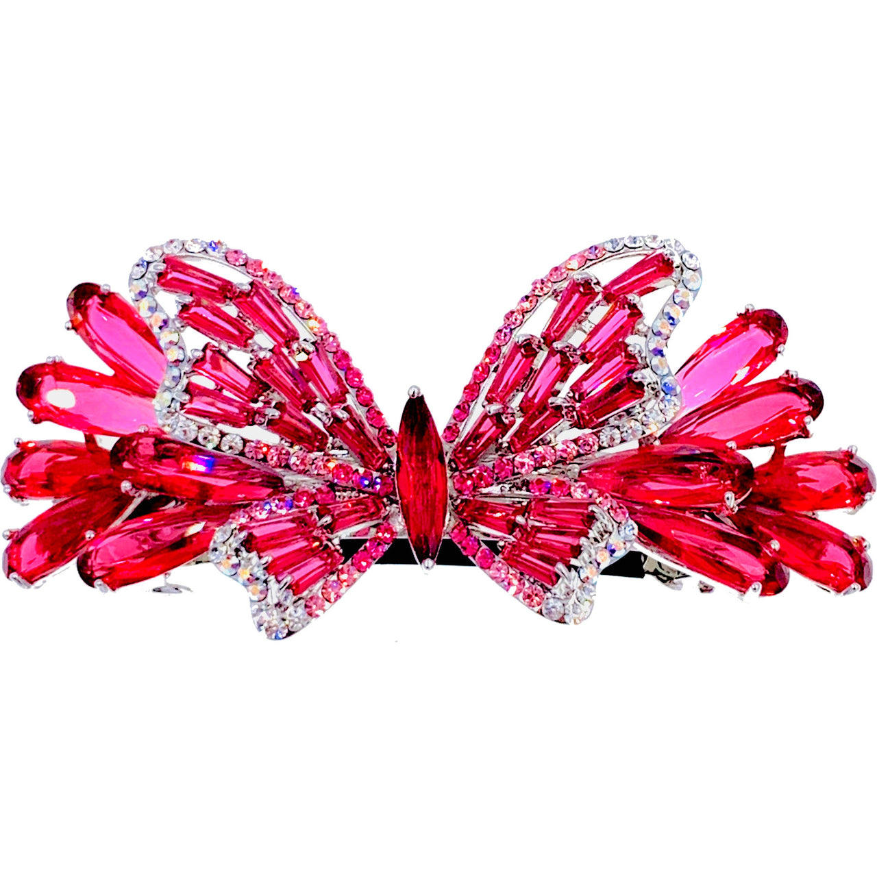 Margaretta Butterfly Barrette Cubic Zirconia CZ  Swarovski Elementary Crystal, Barrette - MOGHANT