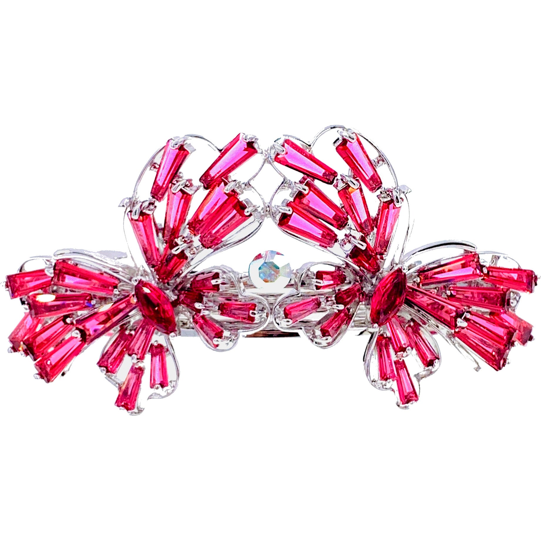 Peppi Butterfly Barrette Cubic Zirconia CZ Swarovski Elementary Crystal, Barrette - MOGHANT