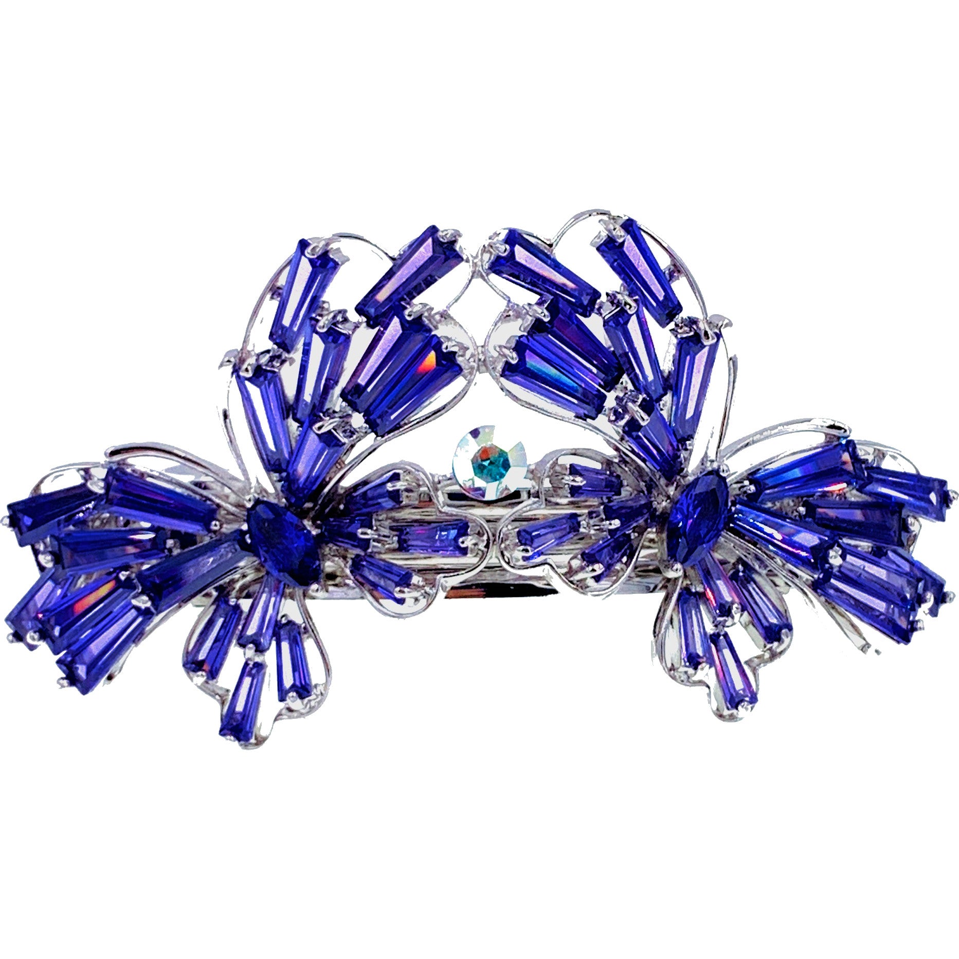 Peppi Butterfly Barrette Cubic Zirconia CZ Swarovski Elementary Crystal, Barrette - MOGHANT