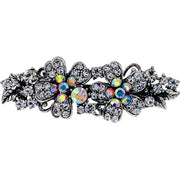 Sadie Vintage Flowers Barrette Rhinestone Crystal, Barrette - MOGHANT