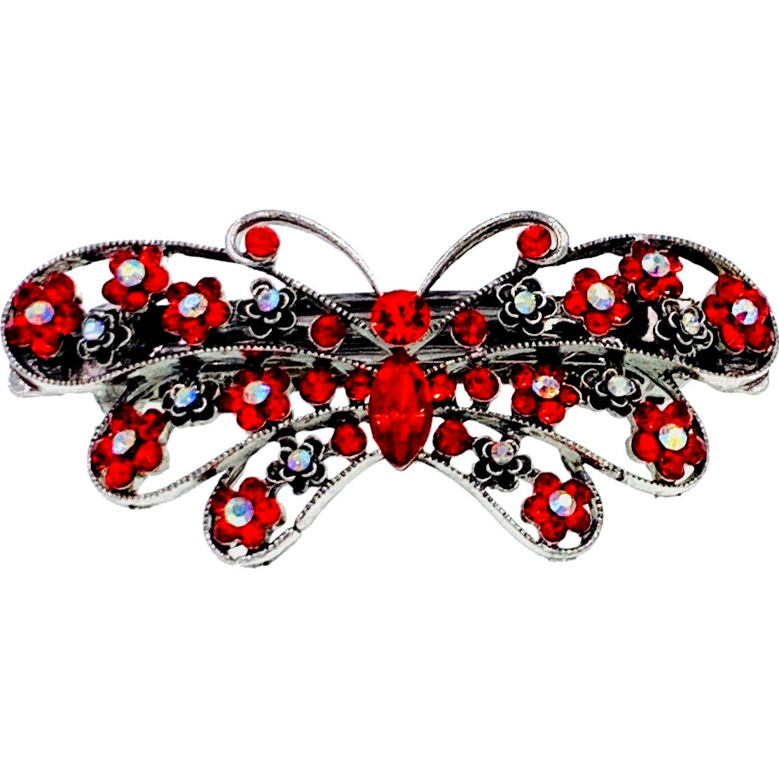 Una Vintage Butterfly Barrette Rhinestone Crystal, Barrette - MOGHANT