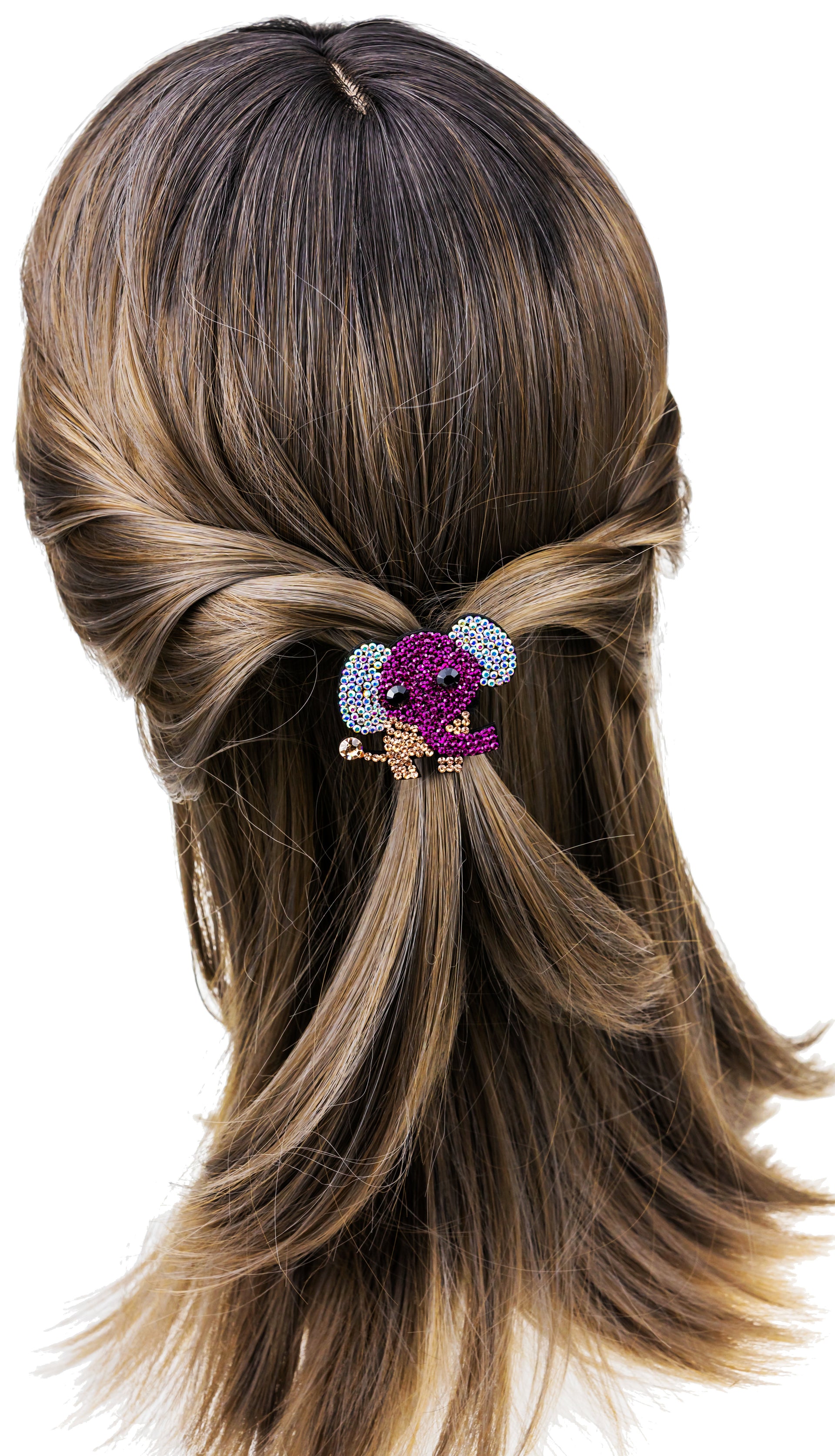 Handmade Elephant Ponytail Holder Scrunchies made with Swarovski  ELM Crystal Hair Rope Wrap, Ponytail Holder - MOGHANT
