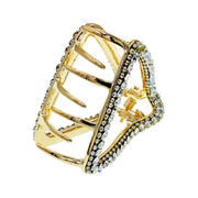 GEO Triangle Metal Hair Claw Jaw Clip made with Swarovski Crystal Gold Base, Hair Claw - MOGHANT