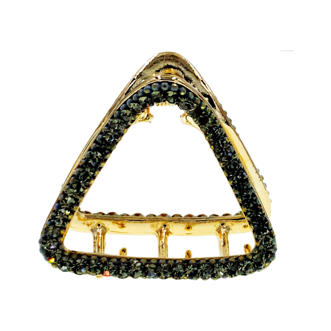 GEO Triangle Metal Hair Claw Jaw Clip made with Swarovski Crystal Gold Base, Hair Claw - MOGHANT