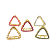 GEO Triangle Metal Hair Claw Jaw Clip made with Swarovski Crystal Gold Base, Hair Claw - MOGHANT