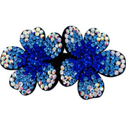 Sidalcea Twin Flower Hair Clip Hairpin use Swarovski Crystal fabric base Blue Yellow Pink Green Purple Red, Hair Clip - MOGHANT