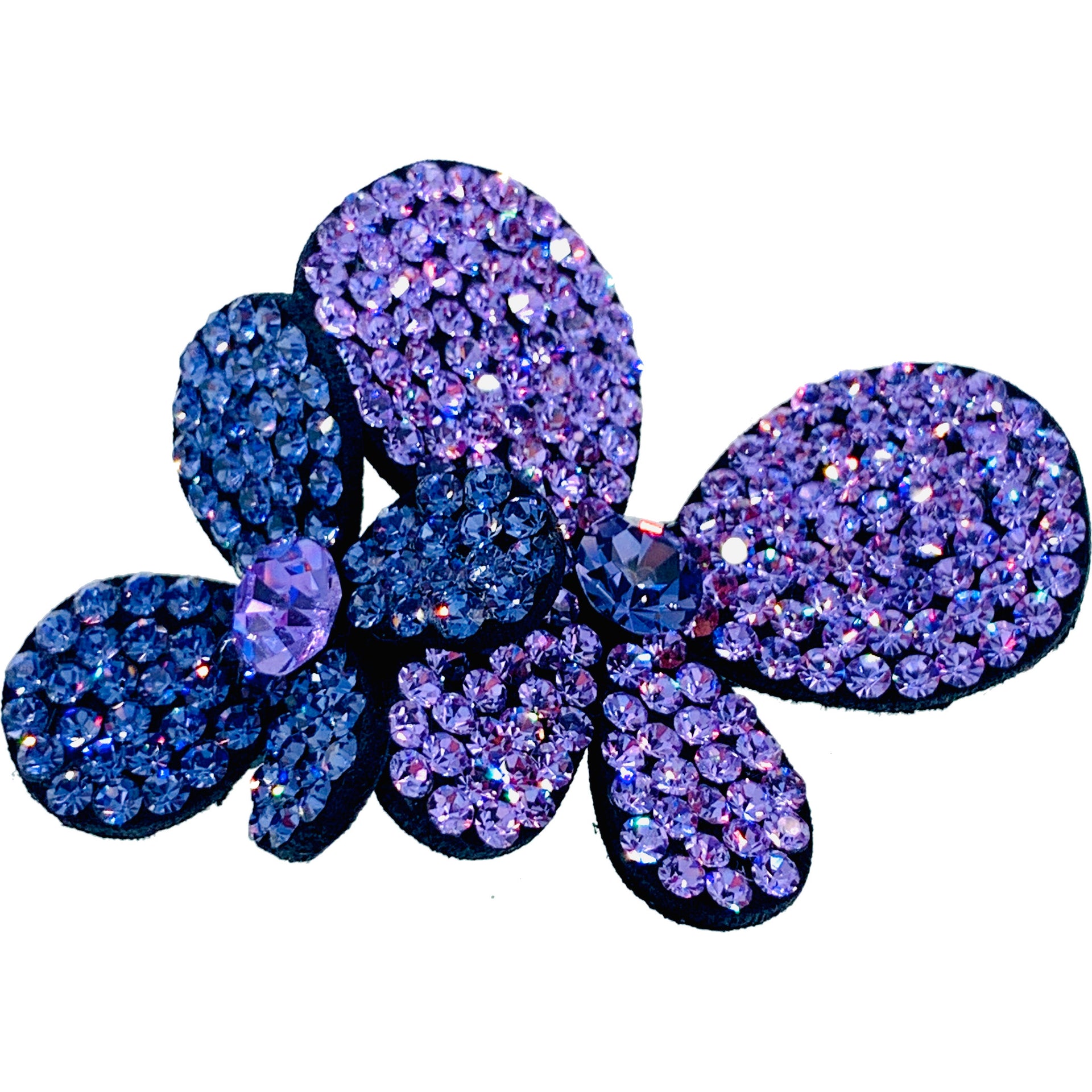 Laurel Twin Butterfly Hair Clip Hairpin use Swarovski Crystal fabric base Blue Purple Pink Magenta, Hair Clip - MOGHANT