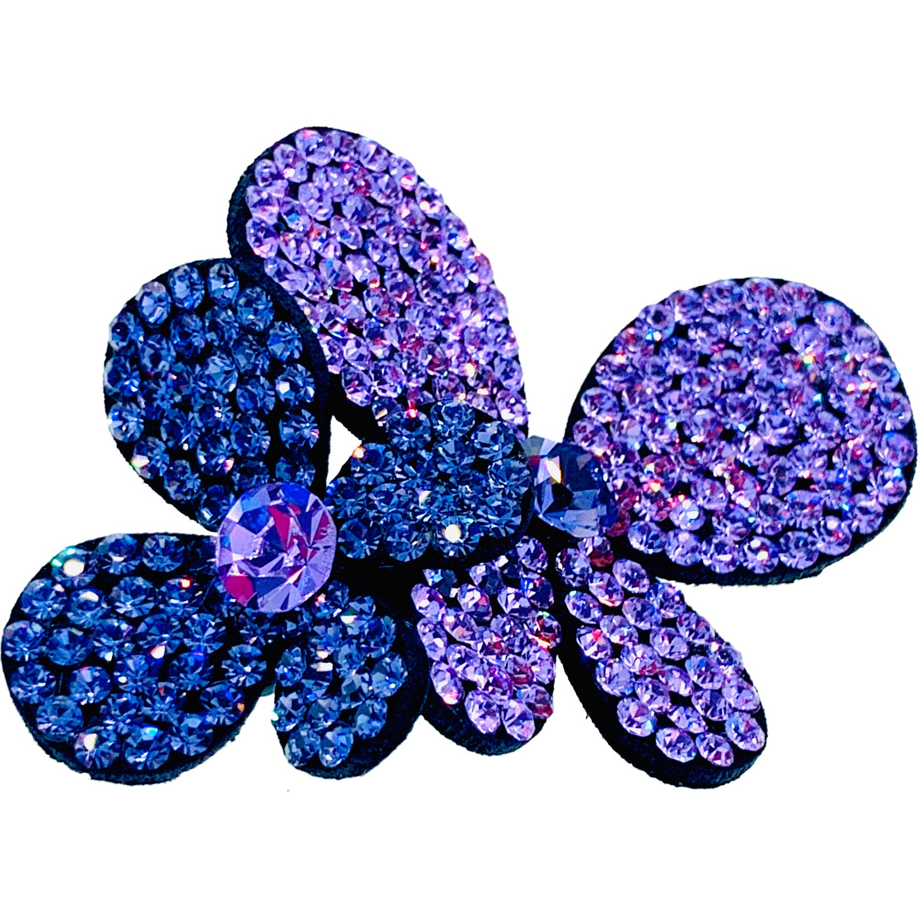 Laurel Twin Butterfly Hair Clip Hairpin use Swarovski Crystal fabric base Blue Purple Pink Magenta, Hair Clip - MOGHANT