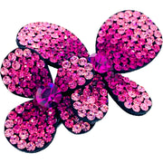 Laurel Twin Butterfly Hair Clip Hairpin use Swarovski Crystal fabric base Blue Purple Pink Magenta, Hair Clip - MOGHANT