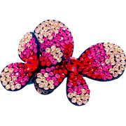 Laurel Twin Butterfly Hair Clip Hairpin use Swarovski Crystal fabric base Blue Purple Pink Magenta, Hair Clip - MOGHANT