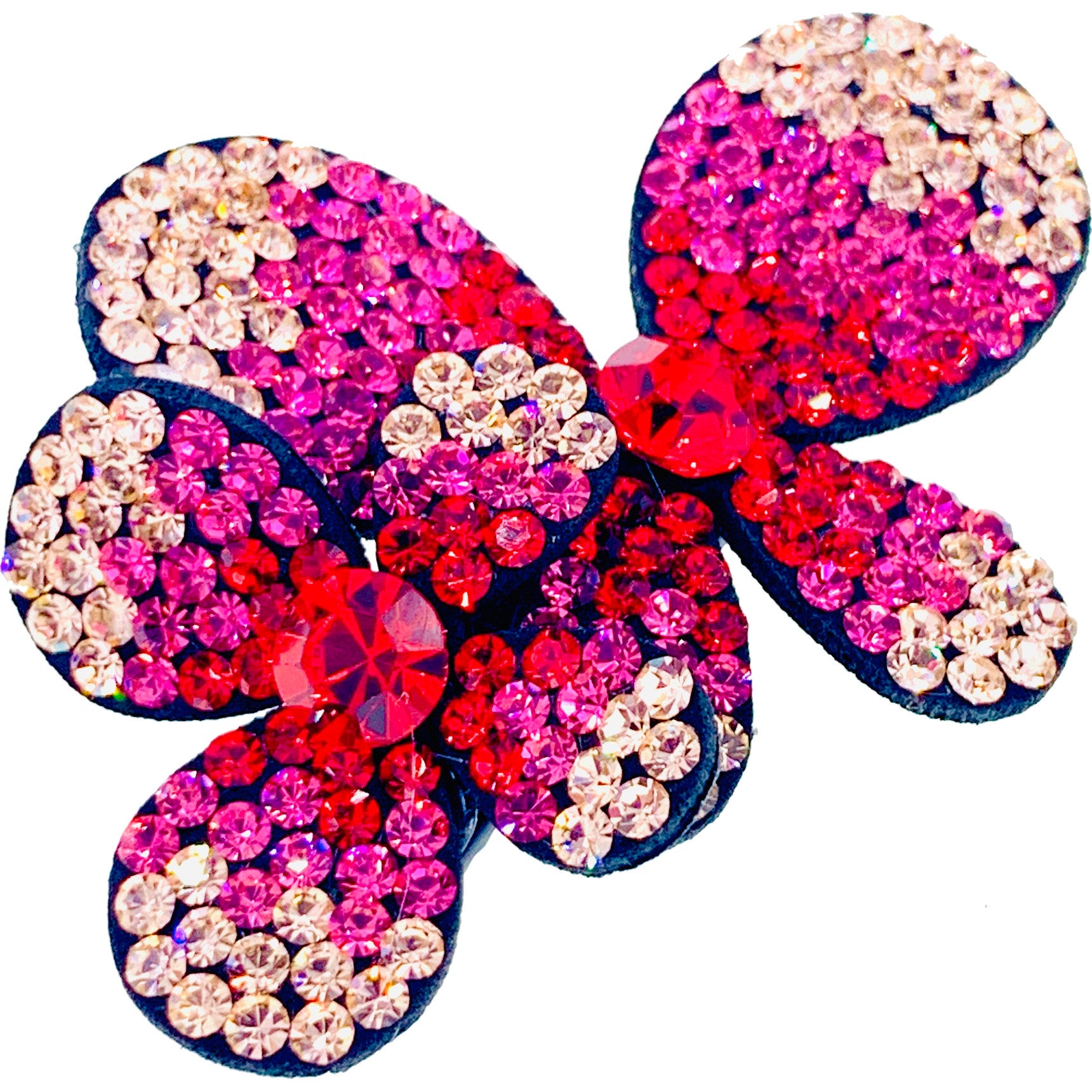 Laurel Twin Butterfly Hair Clip Hairpin use Swarovski Crystal fabric base Blue Purple Pink Magenta, Hair Clip - MOGHANT