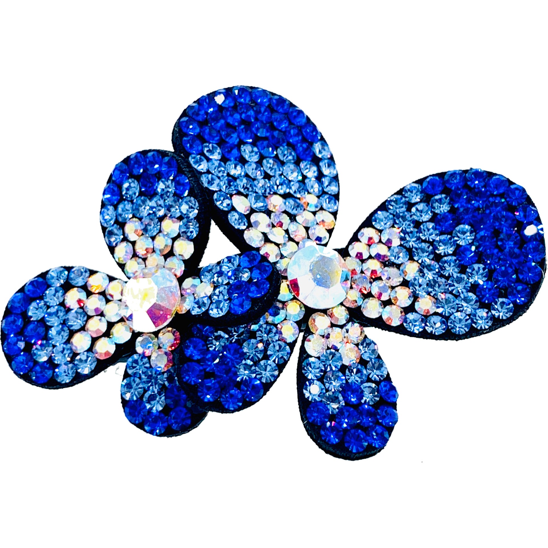 Laurel Twin Butterfly Hair Clip Hairpin use Swarovski Crystal fabric base Blue Purple Pink Magenta, Hair Clip - MOGHANT