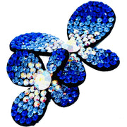 Laurel Twin Butterfly Hair Clip Hairpin use Swarovski Crystal fabric base Blue Purple Pink Magenta, Hair Clip - MOGHANT