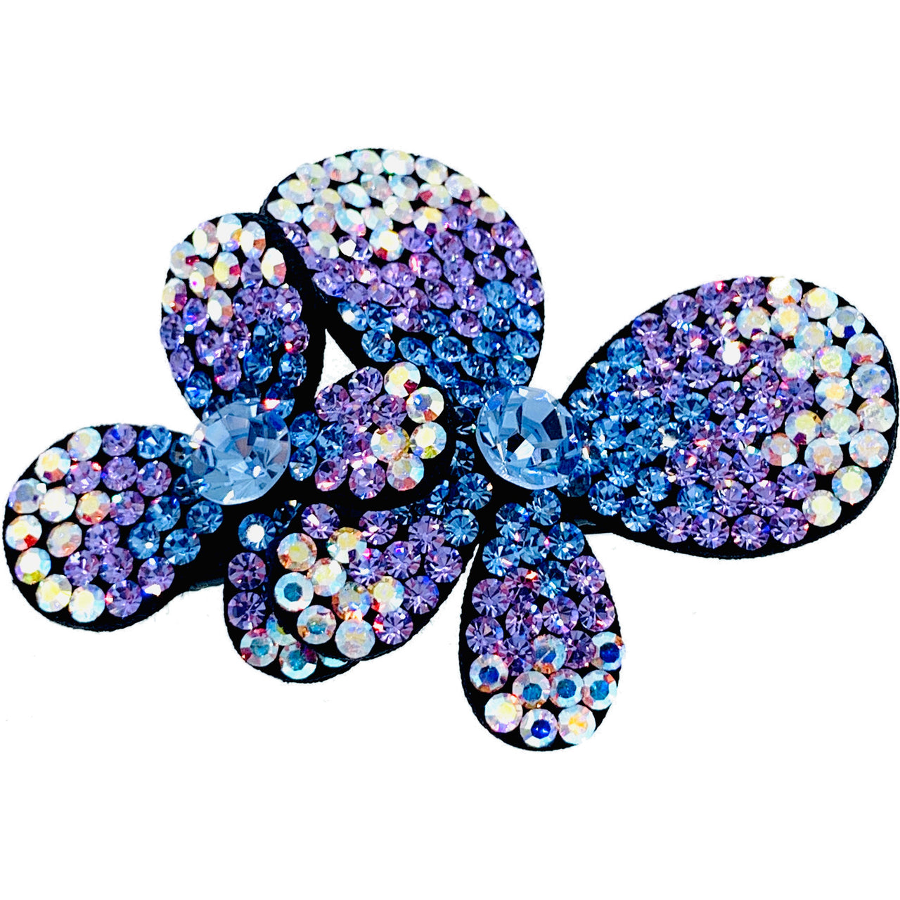 Laurel Twin Butterfly Hair Clip Hairpin use Swarovski Crystal fabric base Blue Purple Pink Magenta, Hair Clip - MOGHANT