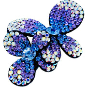 Laurel Twin Butterfly Hair Clip Hairpin use Swarovski Crystal fabric base Blue Purple Pink Magenta, Hair Clip - MOGHANT