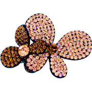 Laurel Twin Butterfly Hair Clip Hairpin use Swarovski Crystal fabric base Blue Purple Pink Magenta, Hair Clip - MOGHANT