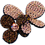 Laurel Twin Butterfly Hair Clip Hairpin use Swarovski Crystal fabric base Blue Purple Pink Magenta, Hair Clip - MOGHANT