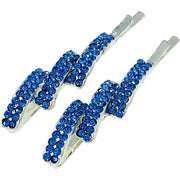 CONTEMPORARY ZIGZAG Bobby Pin Hairpin Rhinestone Crystals, Bobby Pin - MOGHANT