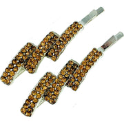 CONTEMPORARY ZIGZAG Bobby Pin Hairpin Rhinestone Crystals, Bobby Pin - MOGHANT