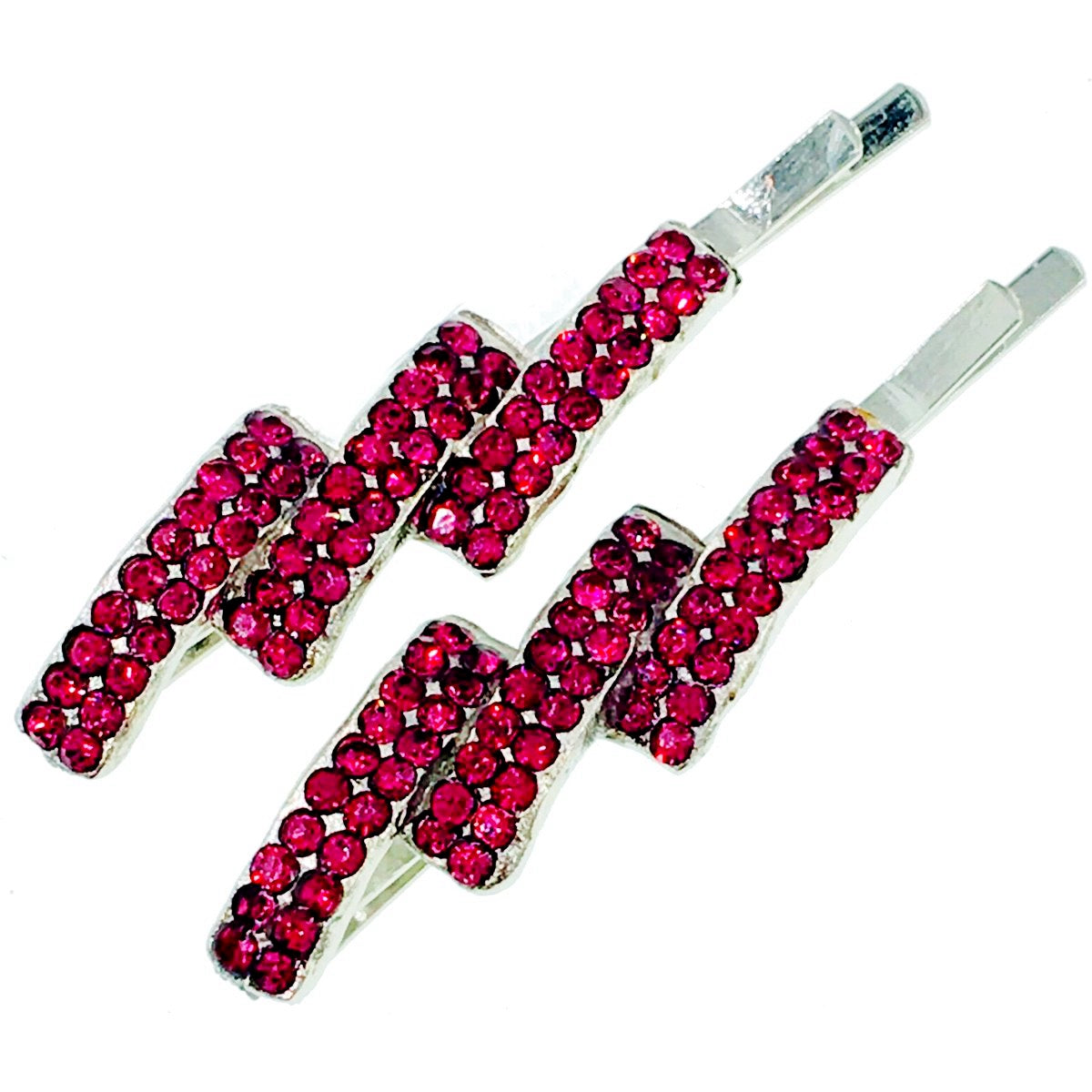 CONTEMPORARY ZIGZAG Bobby Pin Hairpin Rhinestone Crystals, Bobby Pin - MOGHANT