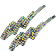 CONTEMPORARY ZIGZAG Bobby Pin Hairpin Rhinestone Crystals, Bobby Pin - MOGHANT