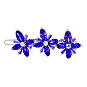 Matthiola Flower Hair Clip Swarovski Crystal silver base Pink Blue Purple Clear Brown, Hair Clip - MOGHANT