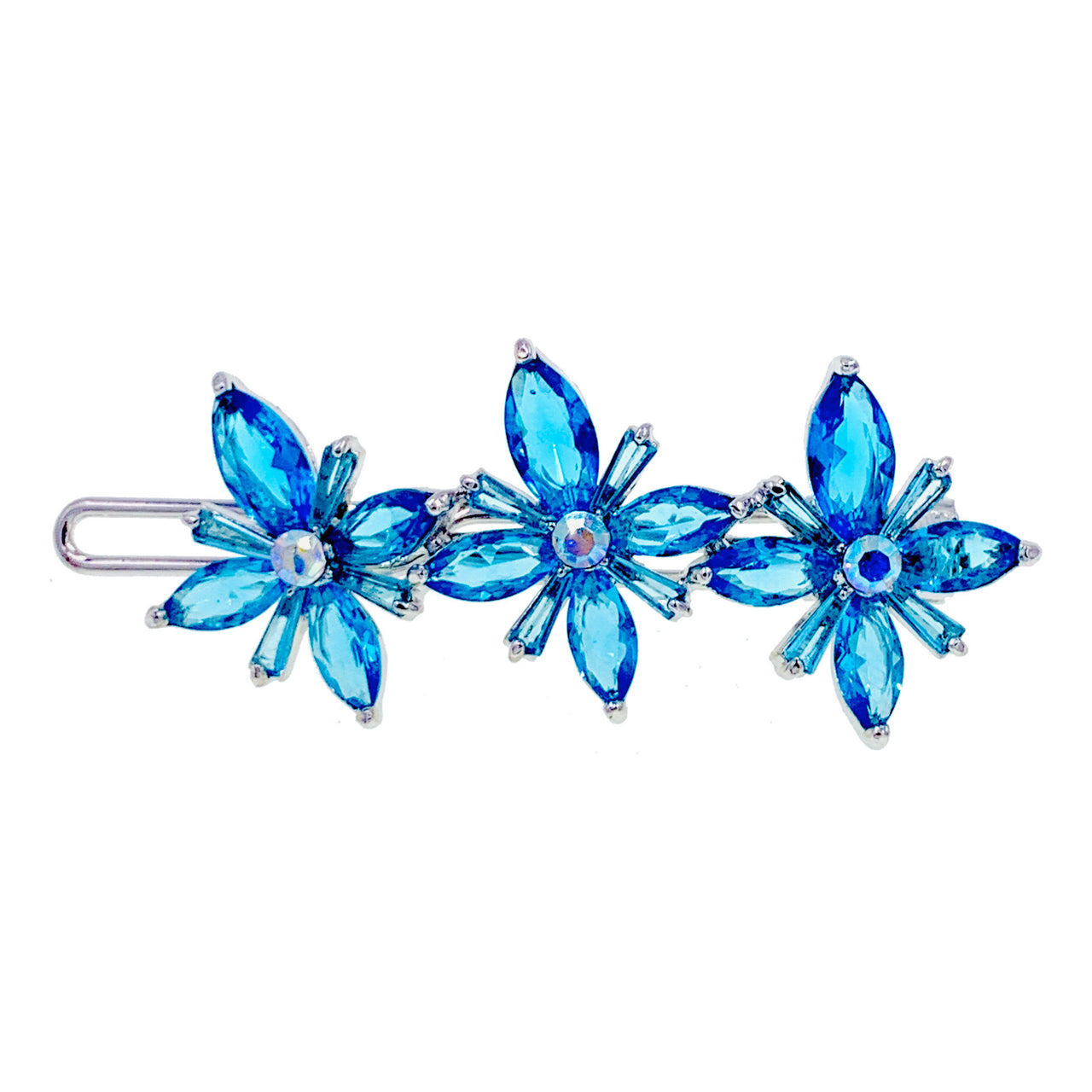 Matthiola Flower Hair Clip Swarovski Crystal silver base Pink Blue Purple Clear Brown, Hair Clip - MOGHANT