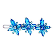 Matthiola Flower Hair Clip Swarovski Crystal silver base Pink Blue Purple Clear Brown, Hair Clip - MOGHANT