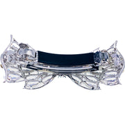 Valencia BOW Barrette Cubic Zirconia and Swarovski Elemental Crystals silver base clear purple pink navy blue, Barrette - MOGHANT