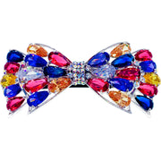 Valencia BOW Barrette Cubic Zirconia and Swarovski Elemental Crystals silver base clear purple pink navy blue, Barrette - MOGHANT