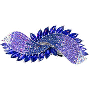 Sibylle Fan shape Barrette Cubic Zirconia and Swarovski Elemental Crystals silver base clear purple pink navy blue, Barrette - MOGHANT