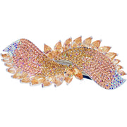 Sibylle Fan shape Barrette Cubic Zirconia and Swarovski Elemental Crystals silver base clear purple pink navy blue, Barrette - MOGHANT