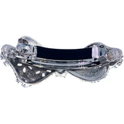 Genoveva Flower Bow Barrette Cubic Zirconia CZ use Swarovski Crystal Brown Silver Navy Hot Pink Silver, Barrette - MOGHANT