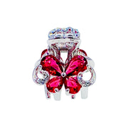 Zera Butterfly Hair Claw Jaw Clip Cubic Zirconia CZ Crystal silver base clear blue purple pink amber, Hair Claw - MOGHANT