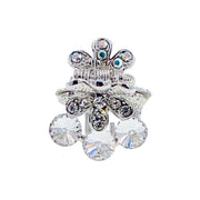 Jonquil Flower Hair Claw Jaw Clip Cubic Zirconia CZ Crystal silver base clear purple blue pink amber, Hair Claw - MOGHANT
