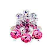 Jonquil Flower Hair Claw Jaw Clip Cubic Zirconia CZ Crystal silver base clear purple blue pink amber, Hair Claw - MOGHANT