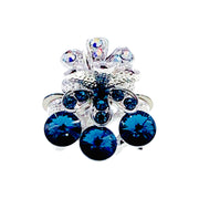 Jonquil Flower Hair Claw Jaw Clip Cubic Zirconia CZ Crystal silver base clear purple blue pink amber, Hair Claw - MOGHANT