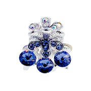 Jonquil Flower Hair Claw Jaw Clip Cubic Zirconia CZ Crystal silver base clear purple blue pink amber, Hair Claw - MOGHANT