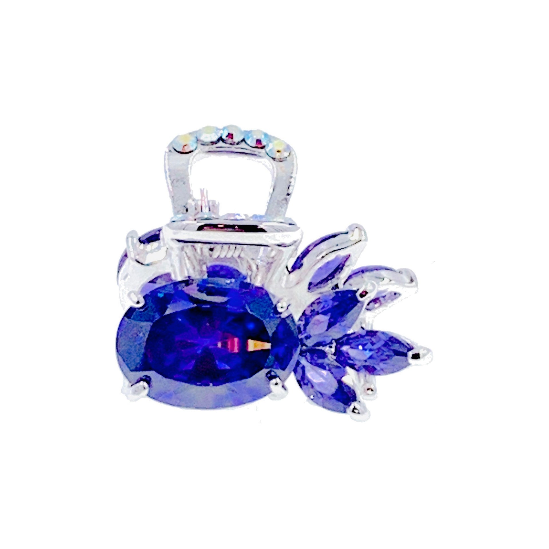 Little Pineapple Hair Claw Jaw Clip Cubic Zirconia CZ Crystal silver base clear blue purple pink amber, Hair Claw - MOGHANT