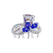 Clairene Flower Hair Claw Jaw Clip Cubic Zirconia CZ Crystal silver base clear blue purple pink amber, Hair Claw - MOGHANT