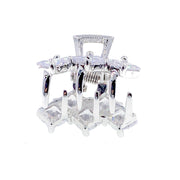 Lilac Diamonds Hair Claw Jaw Clip Cubic Zirconia CZ Crystal silver base purple amber pink gray, Hair Claw - MOGHANT