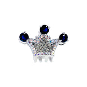 Princess Crown Hair Claw Jaw Clip Cubic Zirconia CZ Crystal silver base clear blue purple pink amber, Hair Claw - MOGHANT