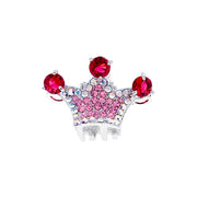 Princess Crown Hair Claw Jaw Clip Cubic Zirconia CZ Crystal silver base clear blue purple pink amber, Hair Claw - MOGHANT