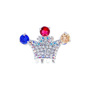 Princess Crown Hair Claw Jaw Clip Cubic Zirconia CZ Crystal silver base clear blue purple pink amber, Hair Claw - MOGHANT