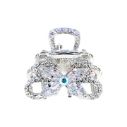 Celandine Flower Hair Claw Jaw Clip Cubic Zirconia CZ Crystal silver base purple amber blue pink, Hair Claw - MOGHANT