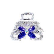 Celandine Flower Hair Claw Jaw Clip Cubic Zirconia CZ Crystal silver base purple amber blue pink, Hair Claw - MOGHANT