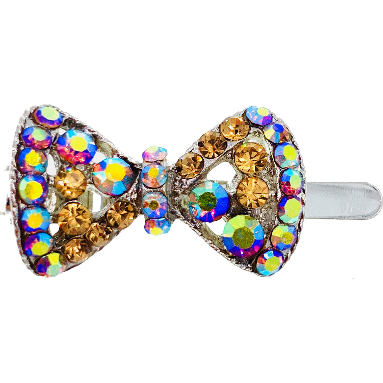 Trista Magnetic Bow Hair Clip Rhinestone Crystal Small Barrette 15 Colors, Magnetic Clip - MOGHANT