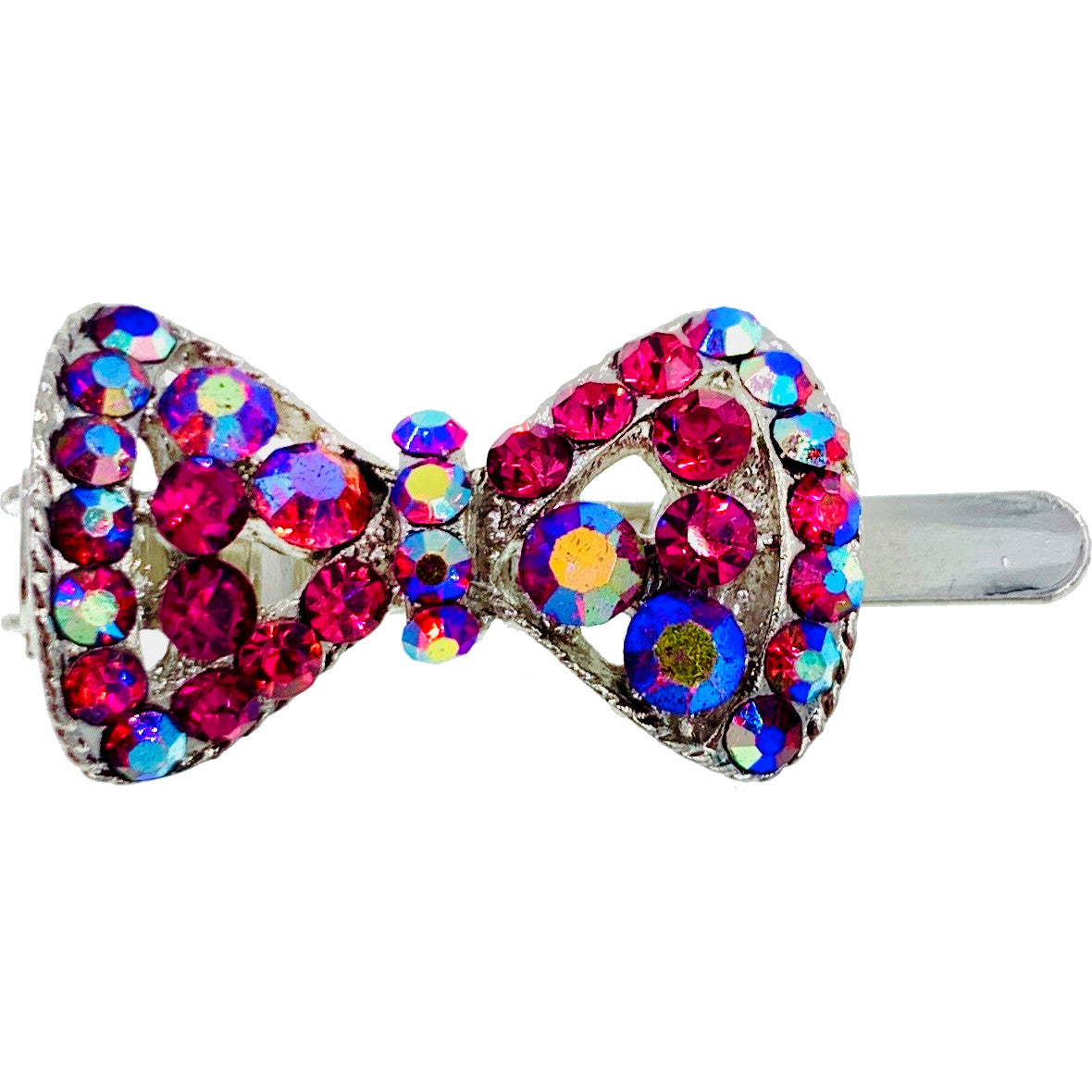 Trista Magnetic Bow Hair Clip Rhinestone Crystal Small Barrette 15 Colors, Magnetic Clip - MOGHANT