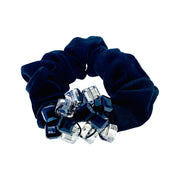 Primrose Ponytail Holder Scrunchie Acrylic Crystal fabric base Purple Pink Brown Blue Green Red Black, Ponytail Holder - MOGHANT
