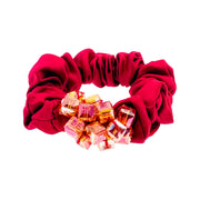 Primrose Ponytail Holder Scrunchie Acrylic Crystal fabric base Purple Pink Brown Blue Green Red Black, Ponytail Holder - MOGHANT